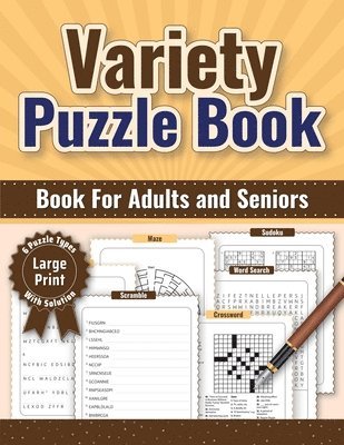 bokomslag Variety Puzzle Book - Large Print for Adults & Seniors