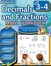 bokomslag Decimals and Fractions Math Workbook 3rd and 4th Grade