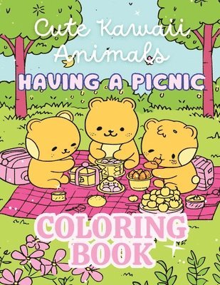 Cute Kawaii Animals Having a Picnic Coloring Book 1