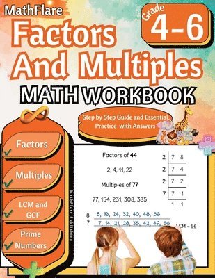 bokomslag Factors and Multiples Math Workbook 4th to 6th Grade