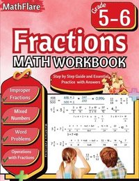 bokomslag Fractions Math Workbook 5th and 6th Grade