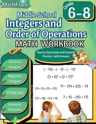 bokomslag Integers and Order of Operations Math Workbook 6th to 8th Grade