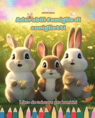 bokomslag Adorabili famiglie di coniglietti - Libro da colorare per bambini - Scene creative di affettuose famiglie di conigli