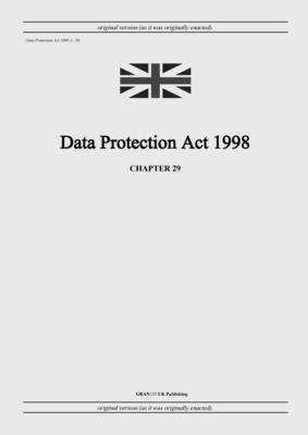 bokomslag Data Protection Act 1998 (c. 29)