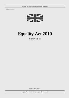 United Kingdom Legislation - Equality Act 2010 (c. 15), Häftad