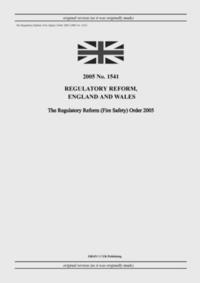 bokomslag The Regulatory Reform (Fire Safety) Order 2005