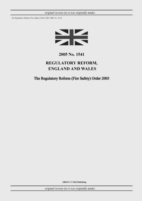 bokomslag The Regulatory Reform (Fire Safety) Order 2005