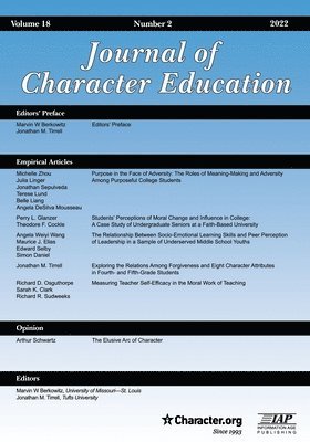 Journal of Character Education Volume 18 Number 2 2022 1