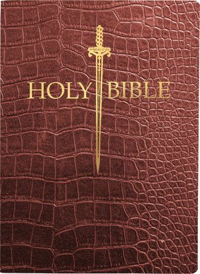 KJV Sword Bible, Large Print, Walnut Alligator Bonded Leather, Thumb Index: (Red Letter, Burgundy, 1611 Version) 1