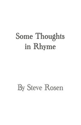 Some Thoughts in Rhyme 1