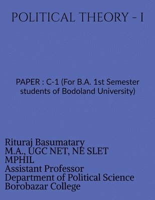 Rituraj Basumatary, Basumatary,Rituraj - Political Theory - I, Häftad