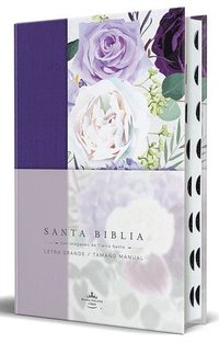 bokomslag Biblia Rvr1960 Tapa Dura Y Tela Morada Con Flores Tamaño Manual Con Índice