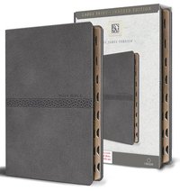 bokomslag KJV Holy Bible, Large Print Medium Format, Gray Faux Leather with Ribbon Marker, Red Letter, Thumb Index