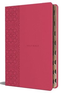 bokomslag KJV Holy Bible, Large Print Medium Format, Fuchsia Faux Leather W/Ribbon Marker, Red Letter, Thumb Index