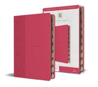 bokomslag KJV Holy Bible, Large Print Medium Format, Fucsia Faux Leather W/Ribbon Marker, Red Letter, Thumb Index