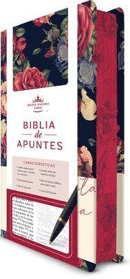 bokomslag Biblia de Apuntes Rvr 1960 Tapa Dura, Azul Oscuro Con Flores (Edición Cantos Pintados) / Spanish Journalling Bible Rvr 1960 Hardcover Dark Blue with Flowers
