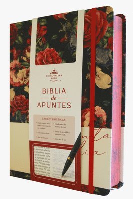 Biblia de Apuntes Rvr 1960 Tapa Dura, Azul Oscuro Con Flores / Spanish Journalling Bible Rvr 1960 Hardcover Dark Blue with Flowers 1