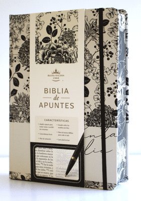 bokomslag Biblia de Apuntes Rvr 1960 Tapa Dura, Blanco Y Negro Con Flores (Edición Cantos Pintados) / Spanish Journalling Bible Rvr 1960 Hc Black and White with Flowers