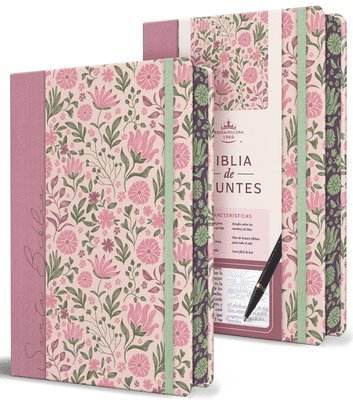 bokomslag Biblia de Apuntes Rvr 1960 Tapa Dura, Rosada Con Flores / Spanish Journalling Bible Rvr 1960 Hardcover Pink with Flowers