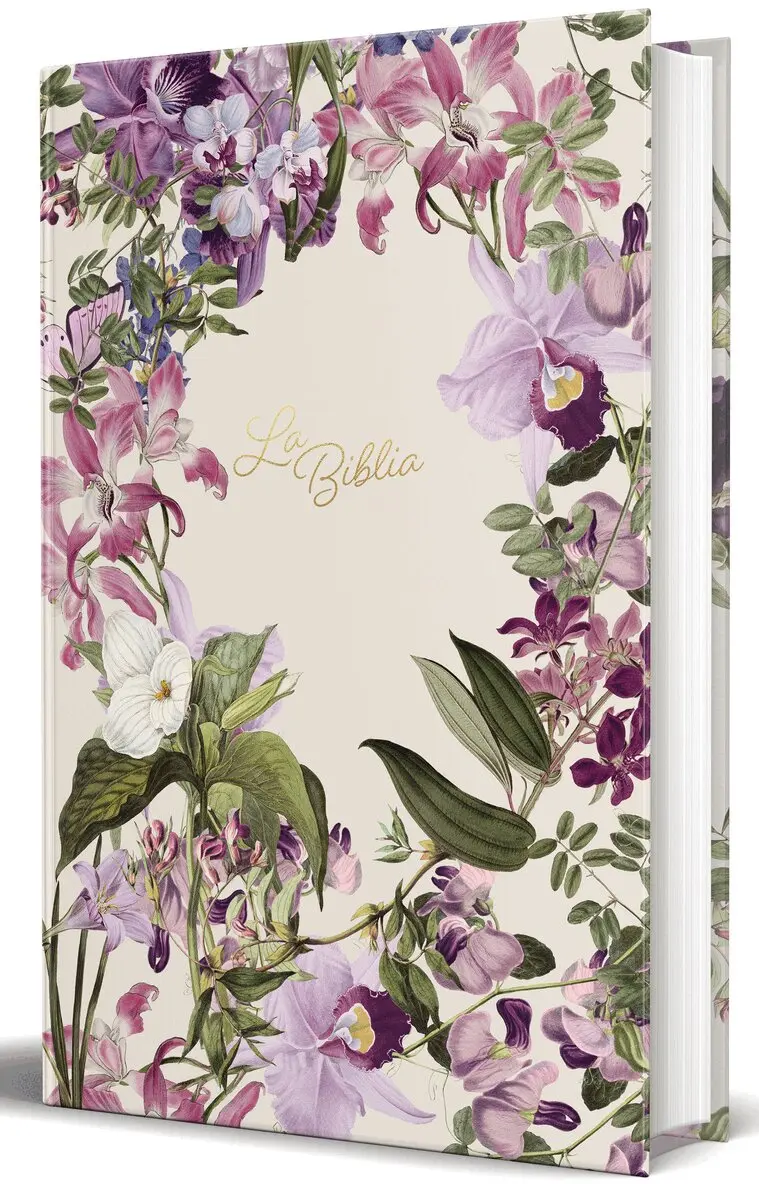 Biblia de América - La Biblia Católica: Edición letra grande. Tapa dura, morada con flores / Catholic Bible: Large Print, Hard Cover, Purple with flowers, Inbunden. Tillgänglighet: Lägg i varukorg