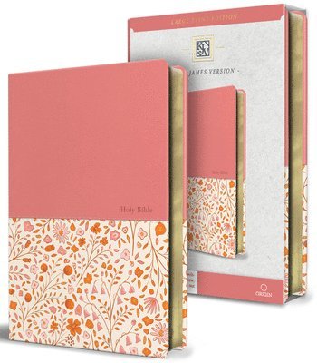 bokomslag KJV Holy Bible, Large Print Handy Size Format, 2 Piece Pink Floral Leathersoft with Ribbon Marker, Red Letter