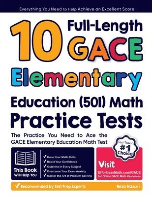 bokomslag 10 Full-Length GACE Elementary Education (501) Math Practice Tests