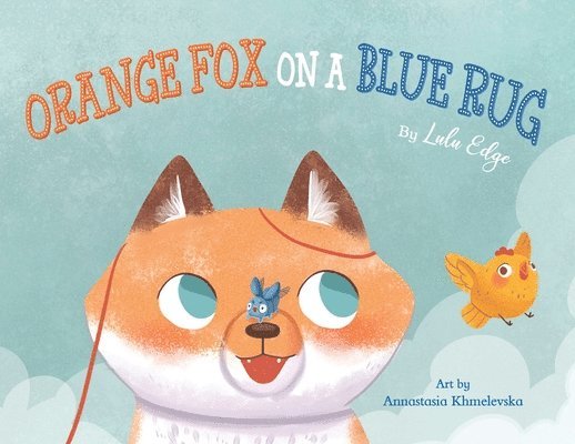 Orange Fox on a Blue Rug 1